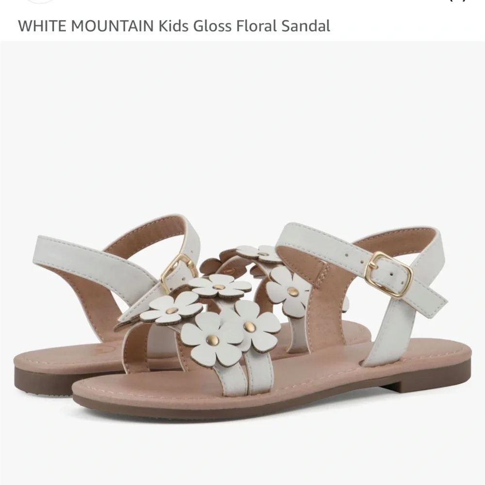 WHITE MOUNTAIN Kids Gloss Floral Sandal🤍